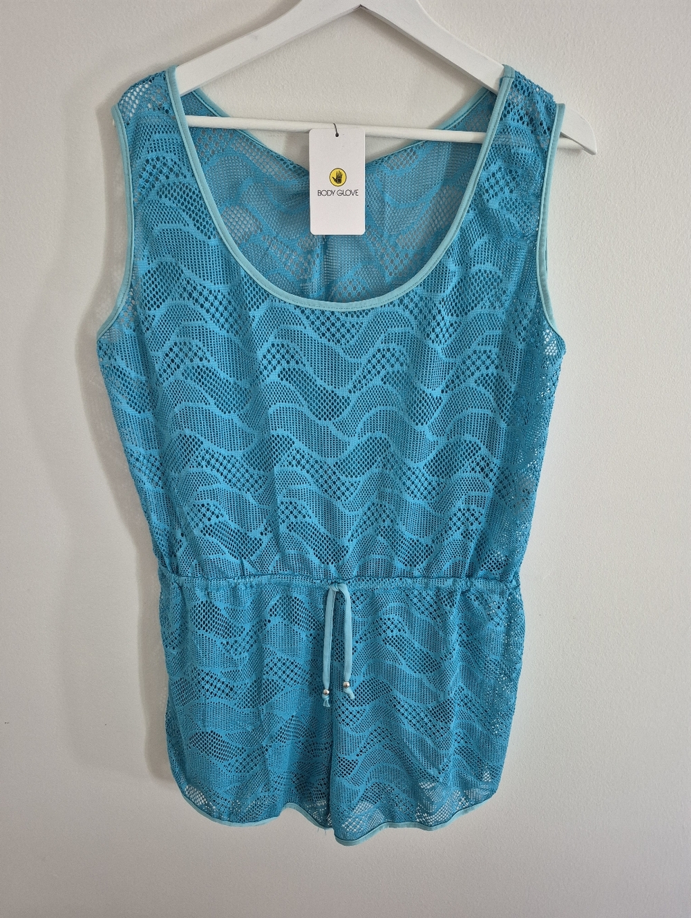 Body Glove Crochet Knit Beach Cover Up One Piece Oversized Romper Large Fit NWT